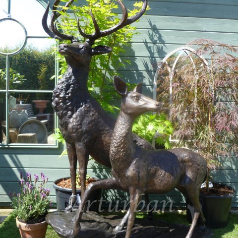 outdoor deer statues