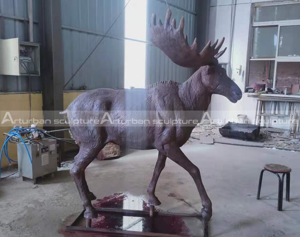 bronze moose statue