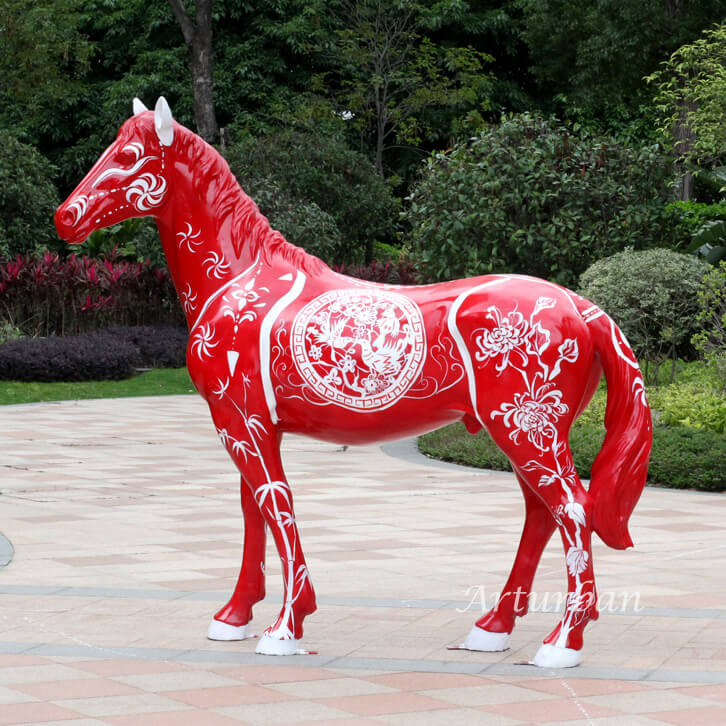 painted horse statues