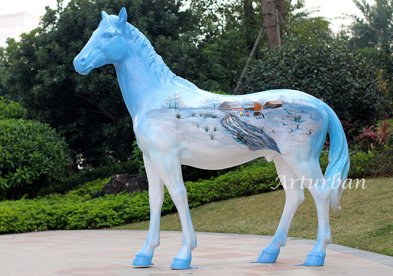 painted horse sculptures