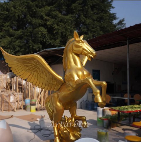 life size fiberglass winged horse statue