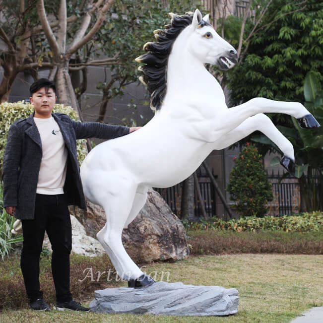 rearing horse statue