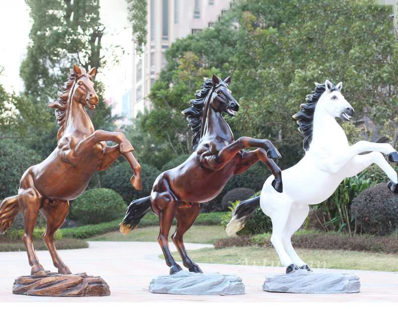 rearing horse statue