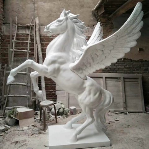 life size fiberglass flying horse statue