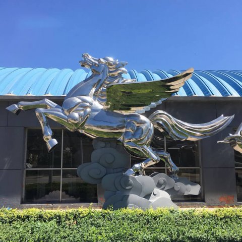 stainless steel horse sculpture