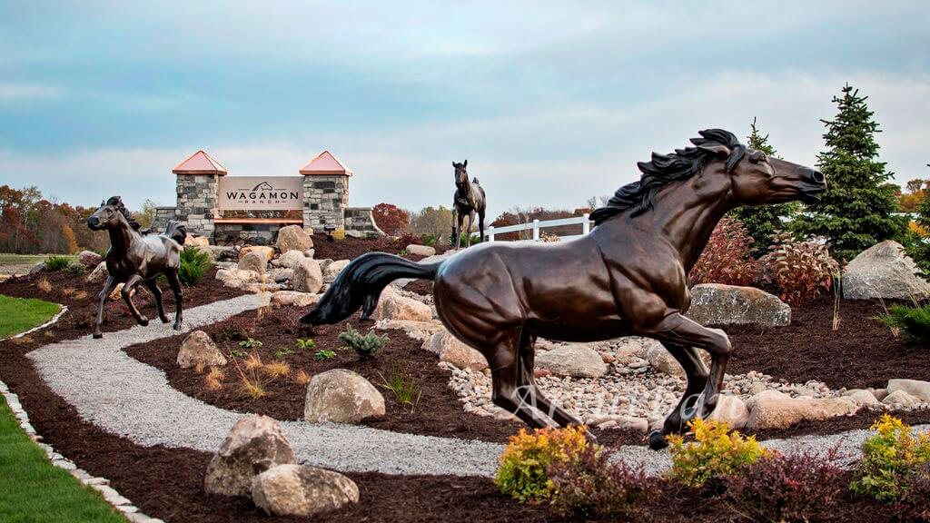 brown horse sculpture