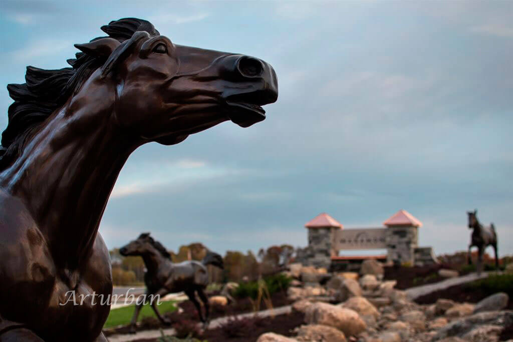 running horse sculpture