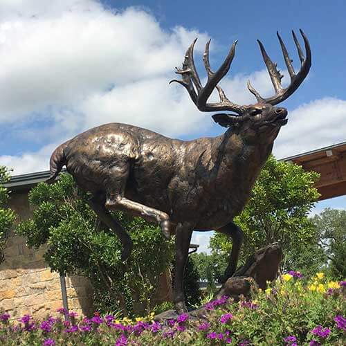 bronze deer statue 