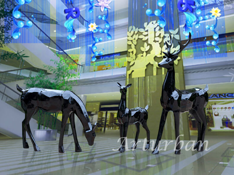 black deer statue