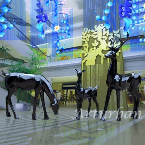 black deer statue