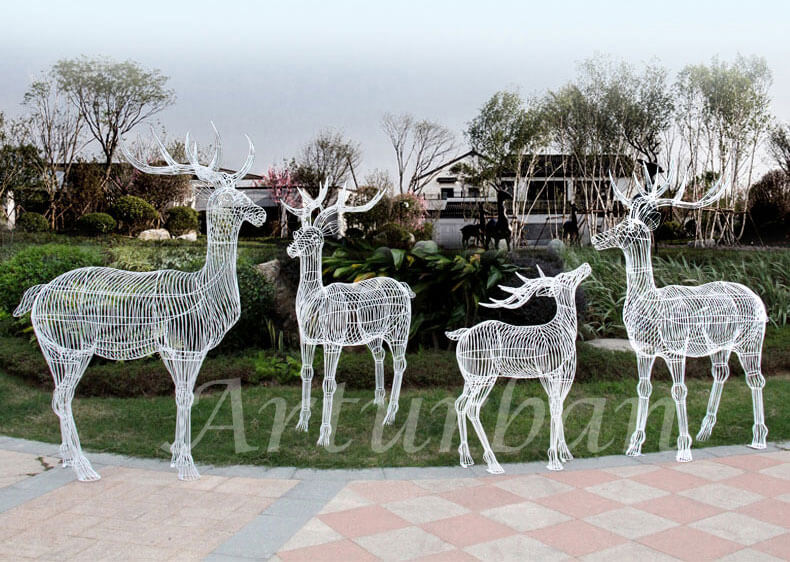 metal deer statue