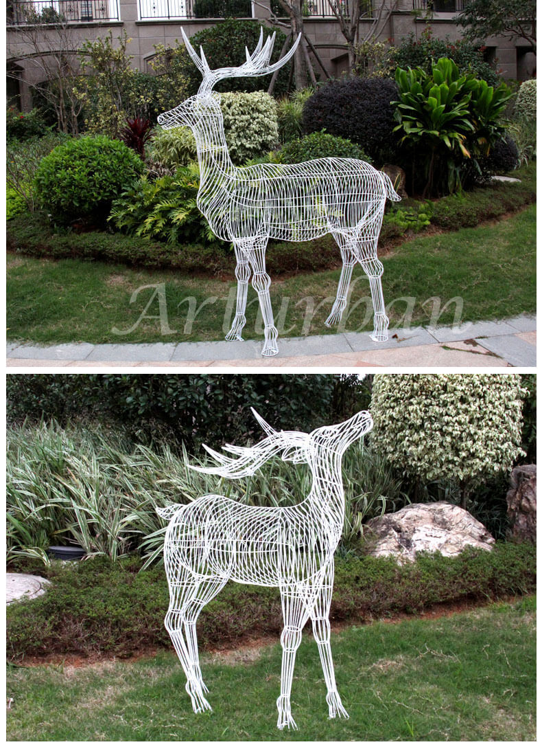 metal deer statue