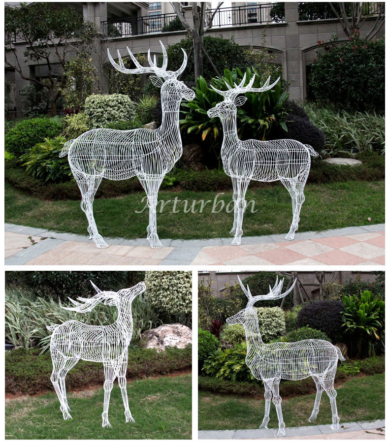 metal deer statue