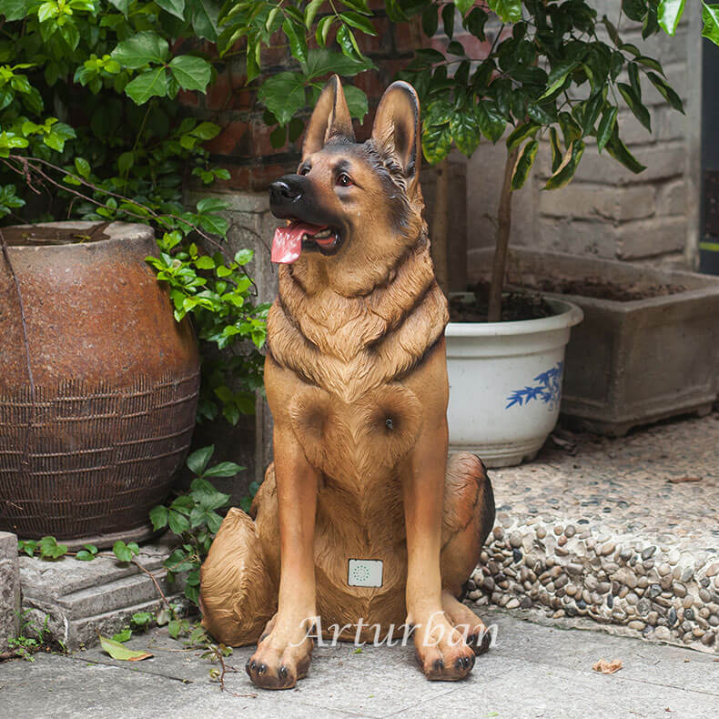 right side of german shepherd statue