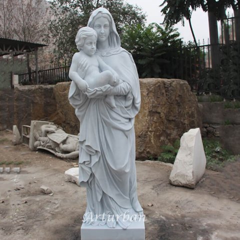 mother mary with baby jesus statue