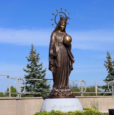 large virgin mary statue