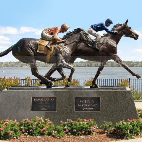 race horse bronze statue