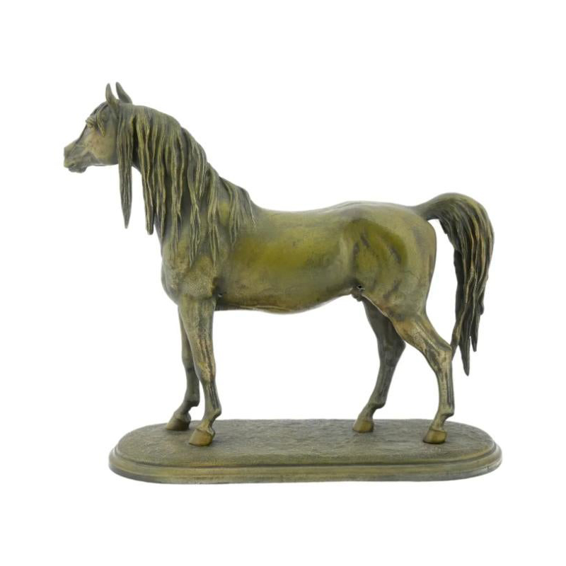 Bronze Arabian Horse Sculpture side profile view