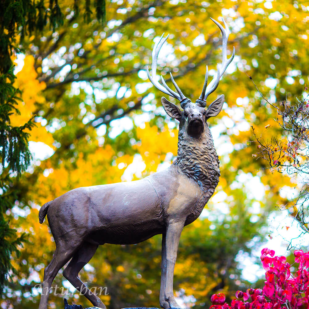 bronze elk statue