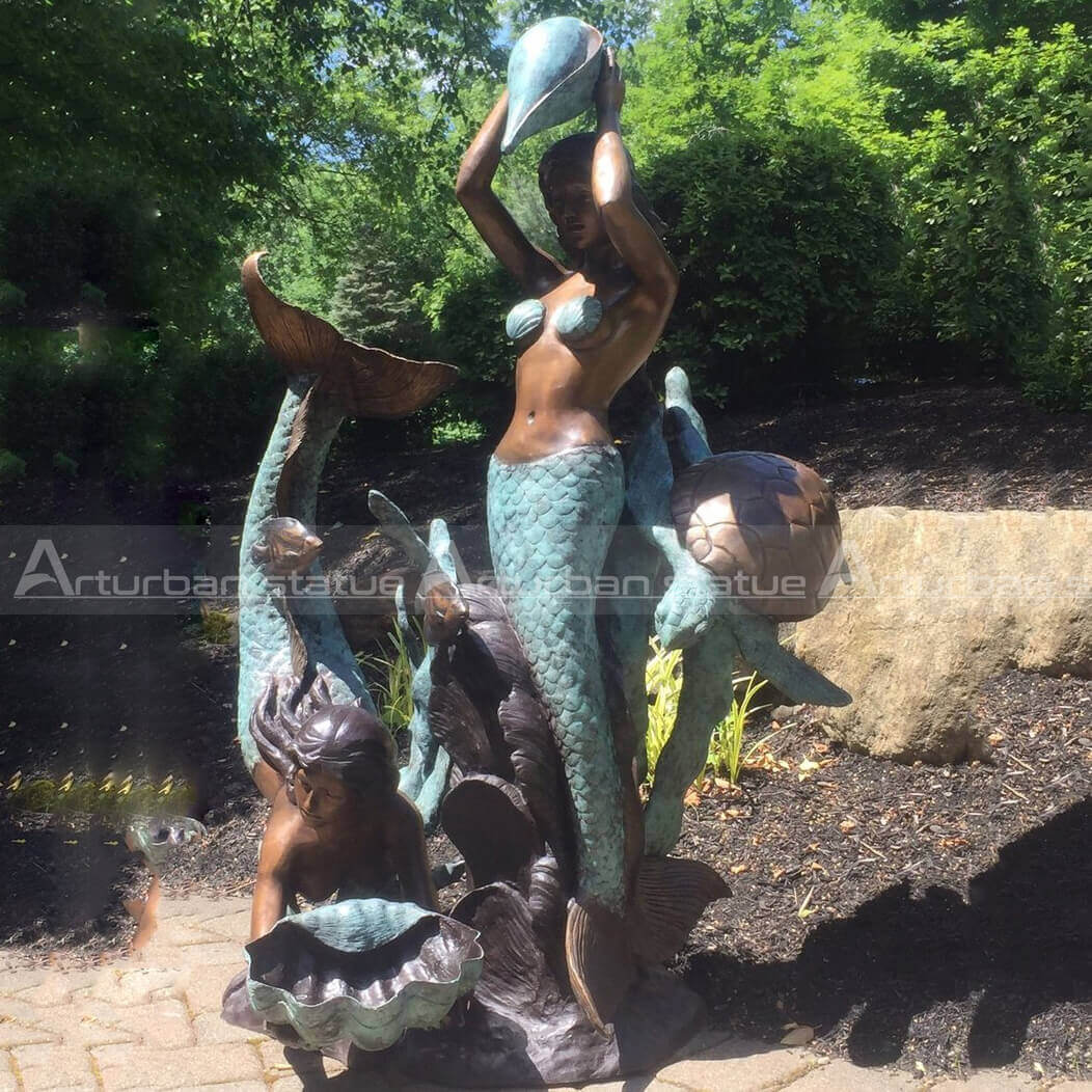 Bronze Mermaid Sculpture Fountain