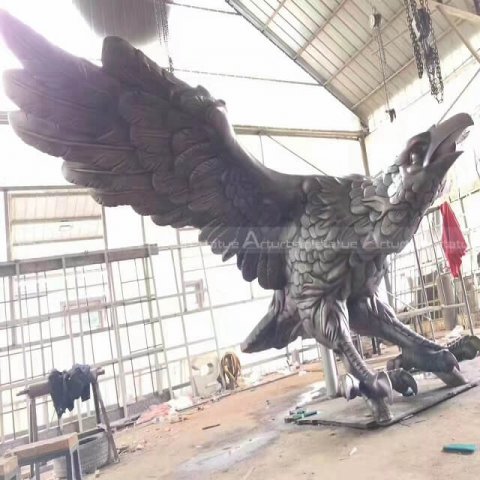 large bronze eagle sculpture