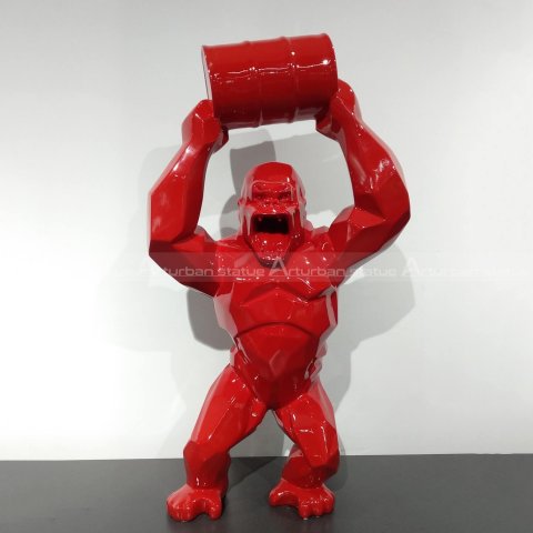 red gorilla sculpture