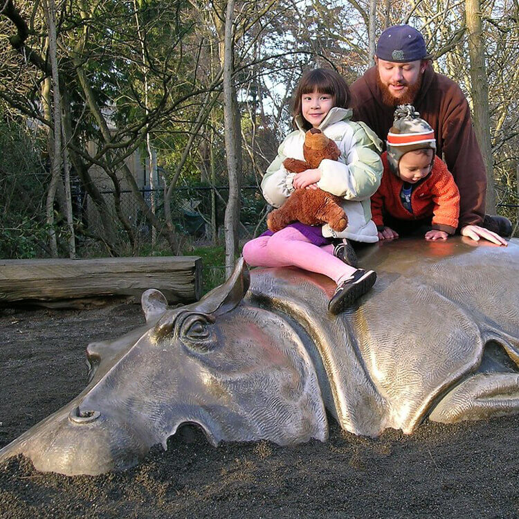 Outdoor Hippo Statue