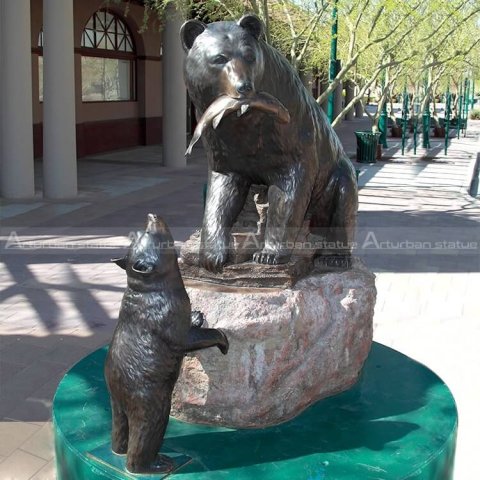 Large outdoor bear statues