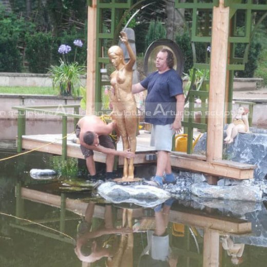 Lady Water Fountain with Rotating Sunflower