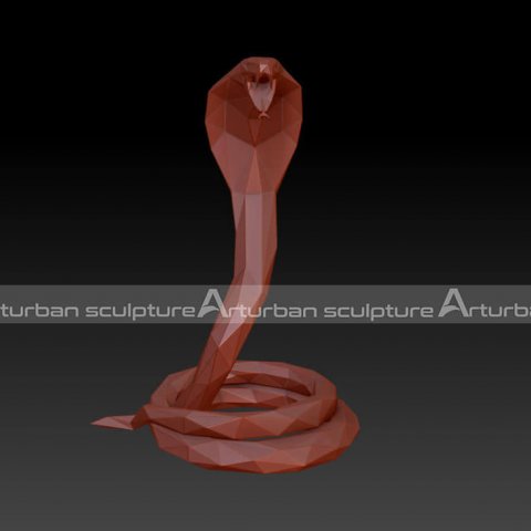 Cobra Statue Painted Snake Sculpture