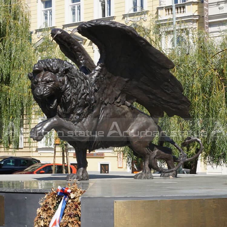 winged lion sculpture