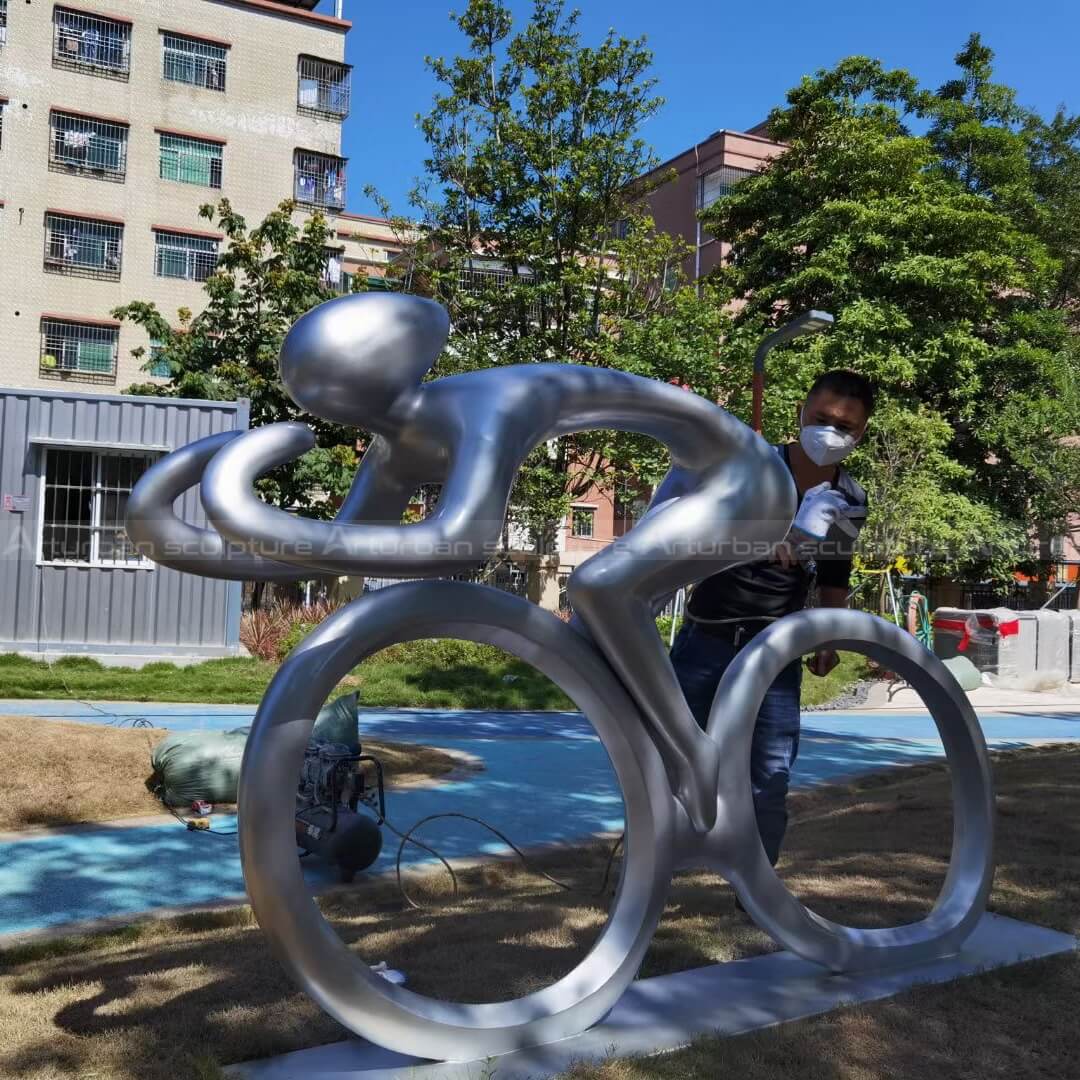 metal bike sculpture