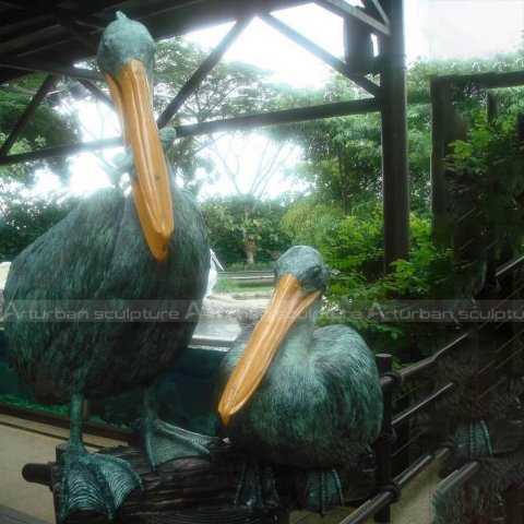 bronze pelican statue