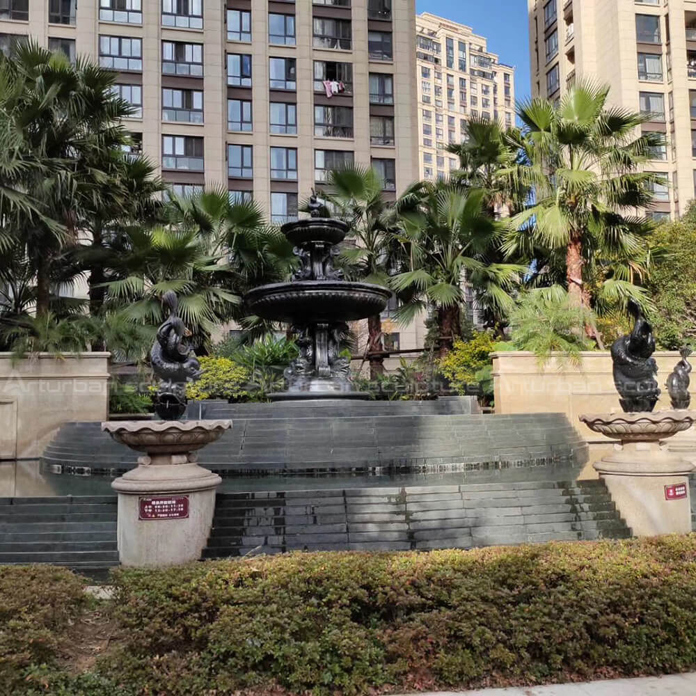 fish fountain outdoor statue