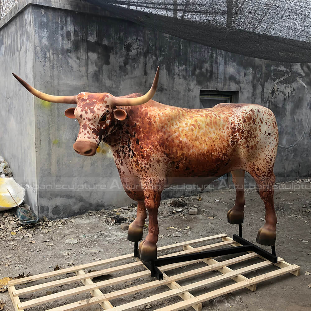 longhorn garden statue