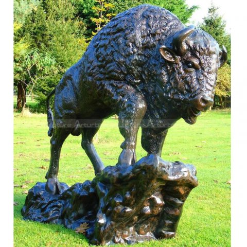 bronze bison statue