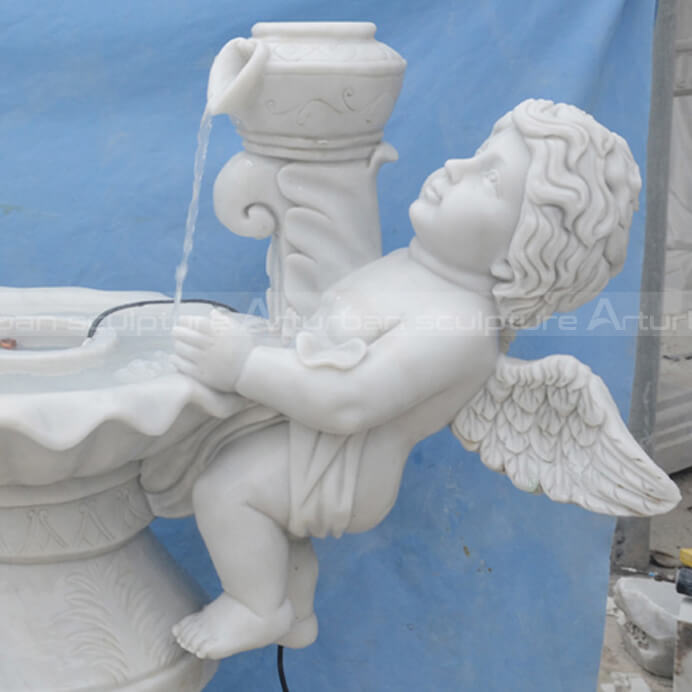 cherub water marble fountain