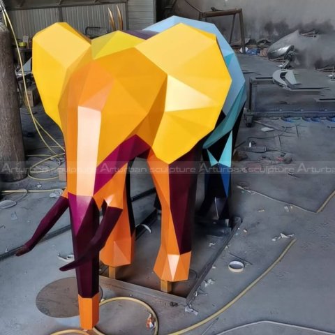 stainless steel elephant statue