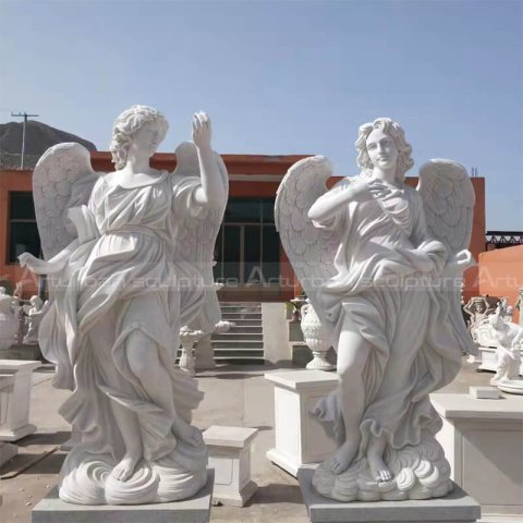 white marble angel statue