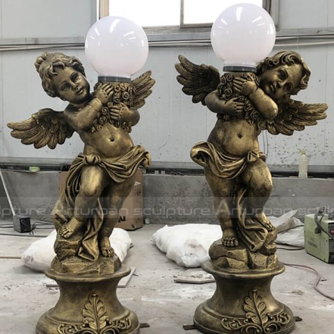 vintage cherub statue