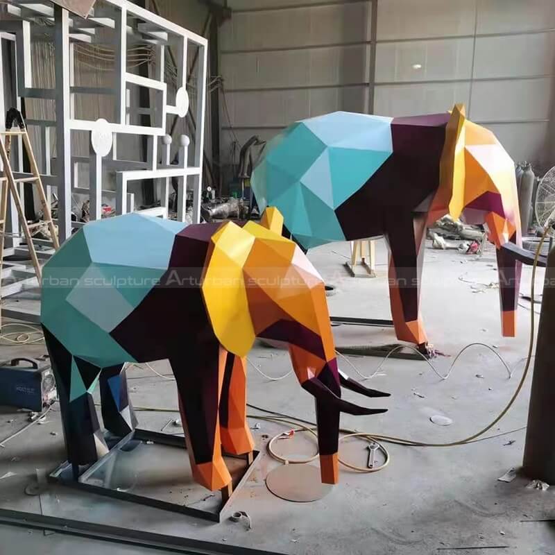 Geometric painted elephant Ornament