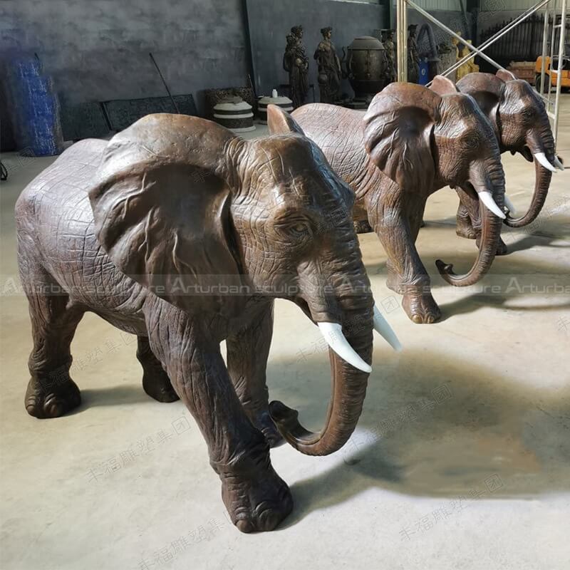 bronze elephant sculpture