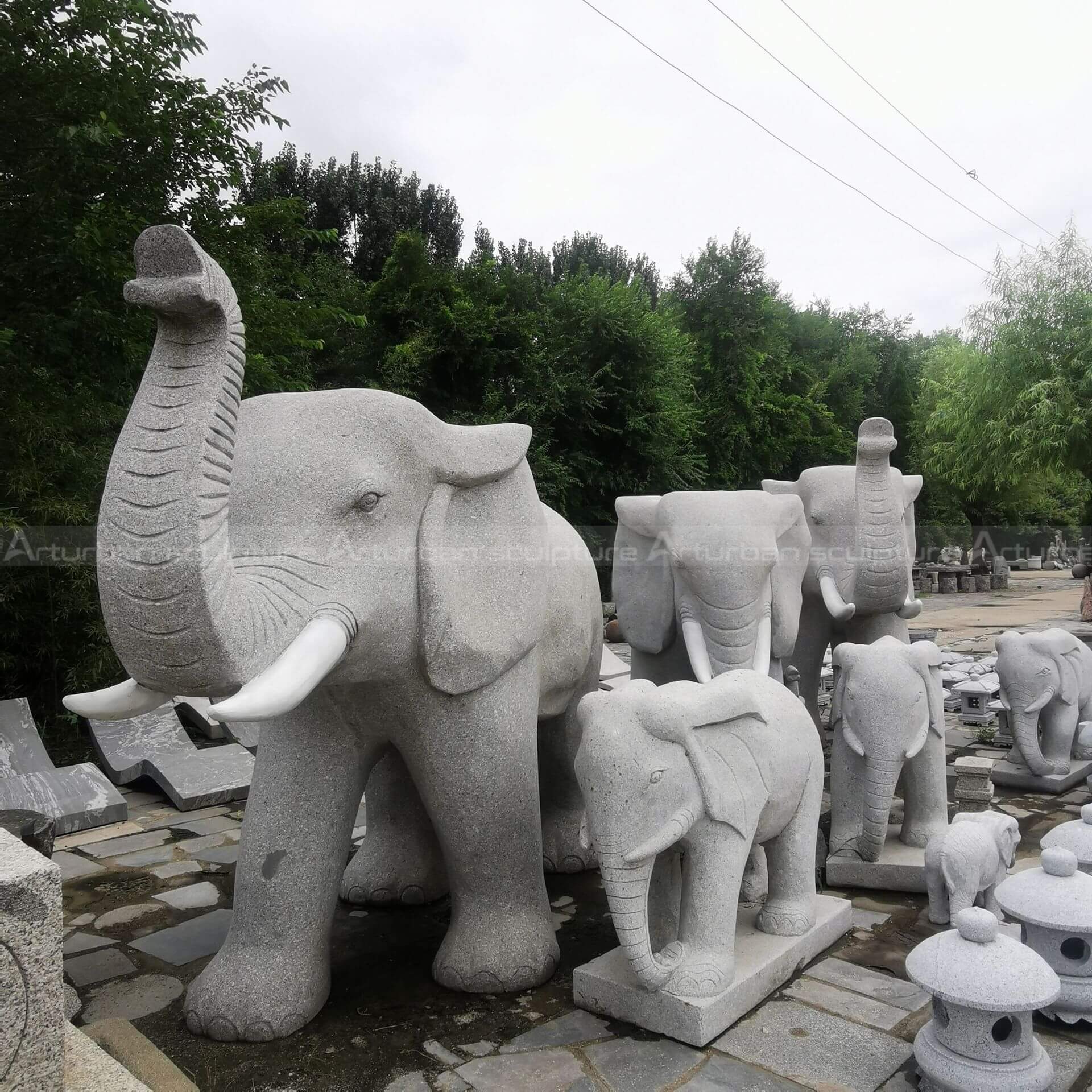  granite elephant statue