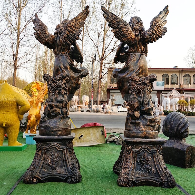 angel with wings bronze statue