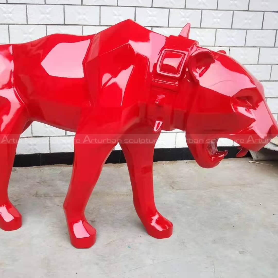 geometric tiger sculpture