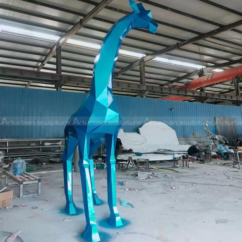 geometric giraffe sculpture