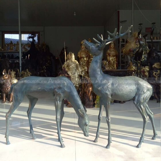 sika deer statue