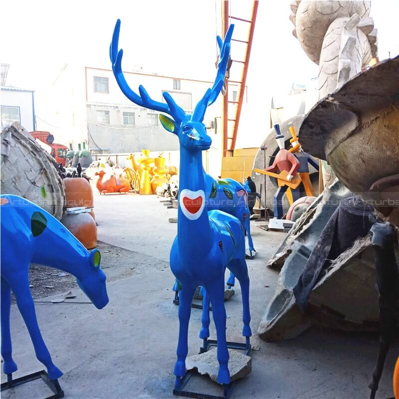 colorful  deer sculpture