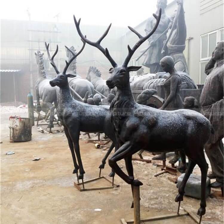 bronze stag statue