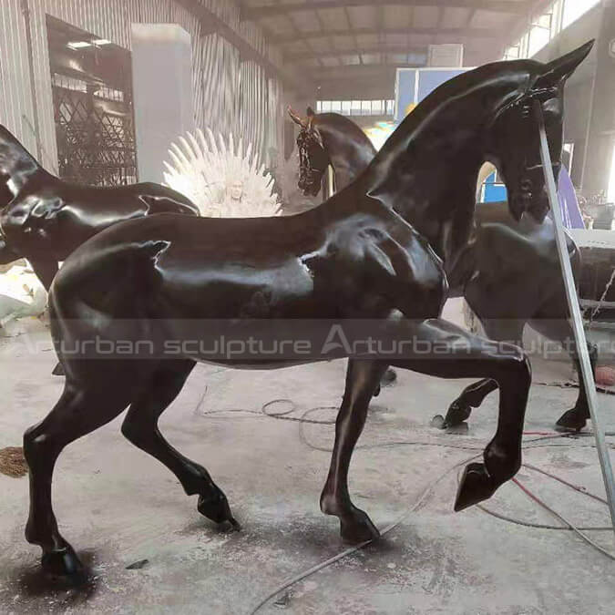 black horse statue